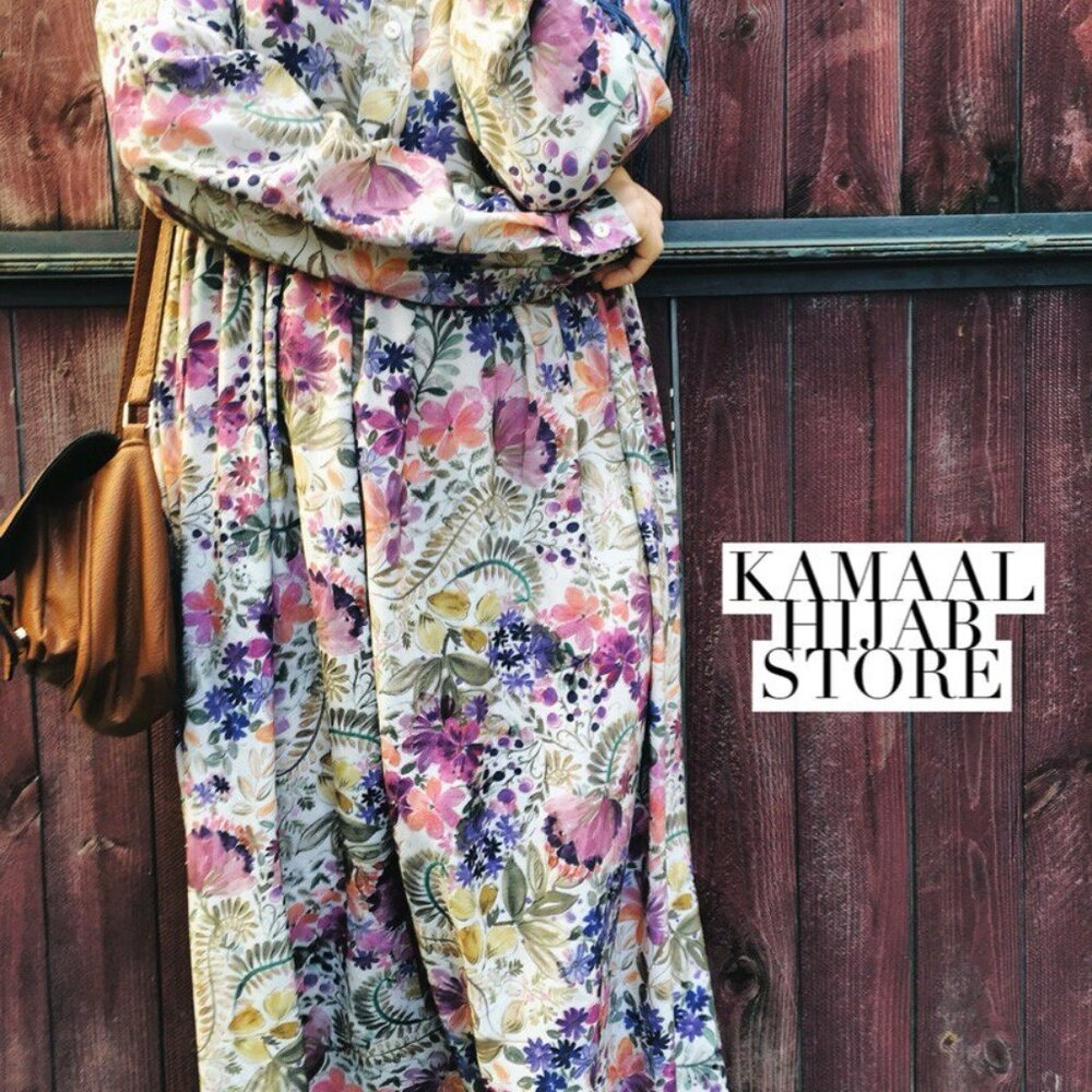 Kamaal Floral Maxi Shirt Dress